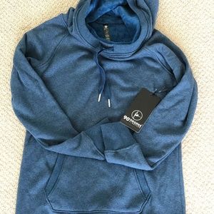 NWT Blue Funnel Neck Pull Over Head Hoodie